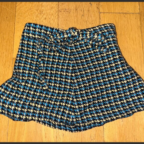 Zara Girls Blue/Yellow/Black Tweed Skirt - Picture 1 of 3